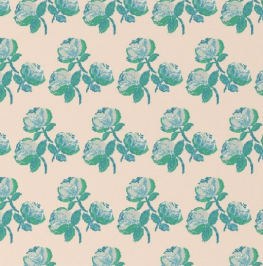 New England Peaches Coastal Roses Fabric
