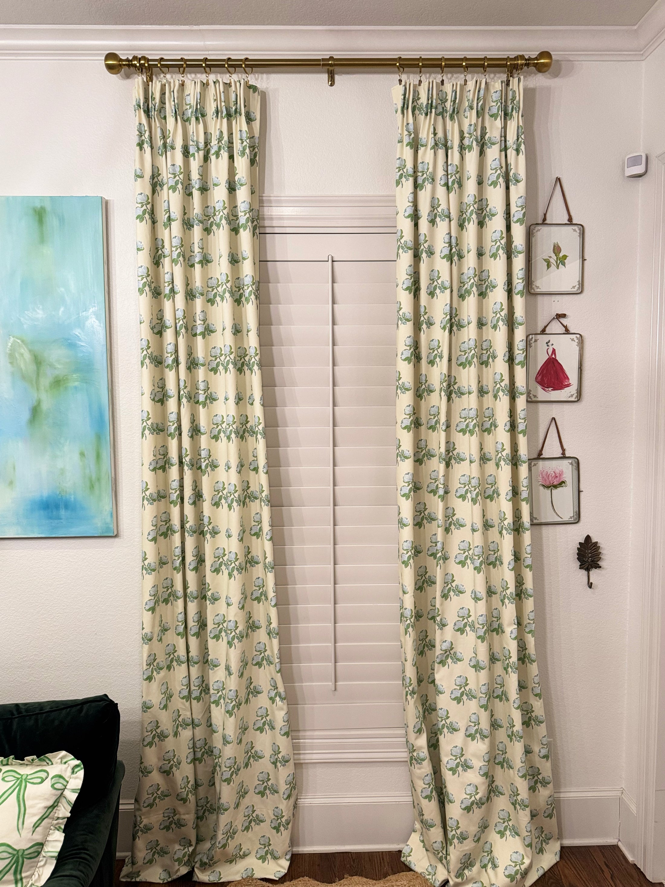 Custom Made Drapery Bowood New England Roses Fabric