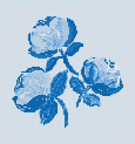Needlepoint Canvas on 13 Bowood Roses Zweigart Mono Deluxe Mesh Embroidery with finished Liberty of London fabric on the edges