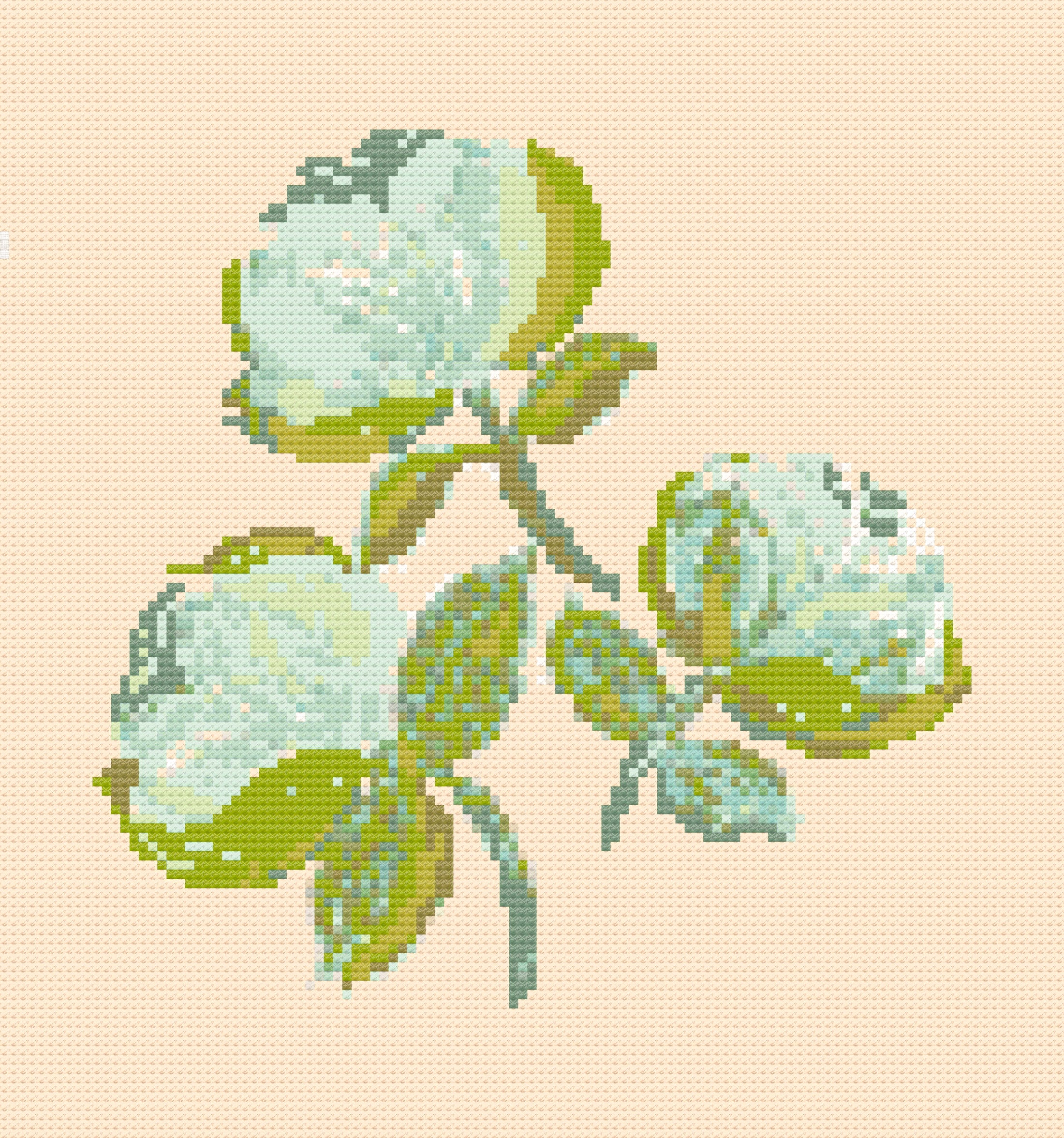 Needlepoint Canvas on 13 Zweigart Bowood Roses Mono Deluxe Mesh Embroidery with finished Liberty of London fabric on the edges ready to ship