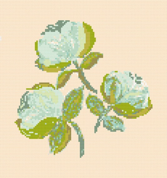 Needlepoint Canvas on 13 Zweigart Bowood Roses Mono Deluxe Mesh Embroidery with finished Liberty of London fabric on the edges ready to ship