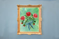 Load image into Gallery viewer, Vintage Folk Art Lyrical Strawberies and Red Roses Print
