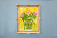 Load image into Gallery viewer, Vintage Folk Art Pink Roses and Green Vase Print
