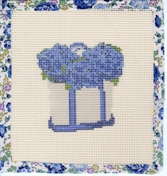 NEW 4" Small Coastal Boat Tote Bag full of Hydrangeas