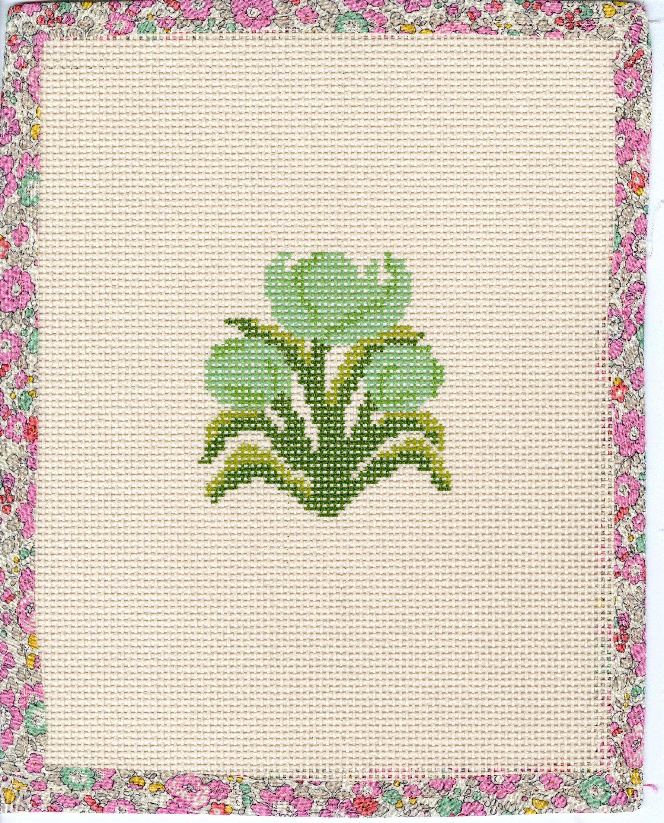 Tulips Needlepoint Canvas Coaster 4"