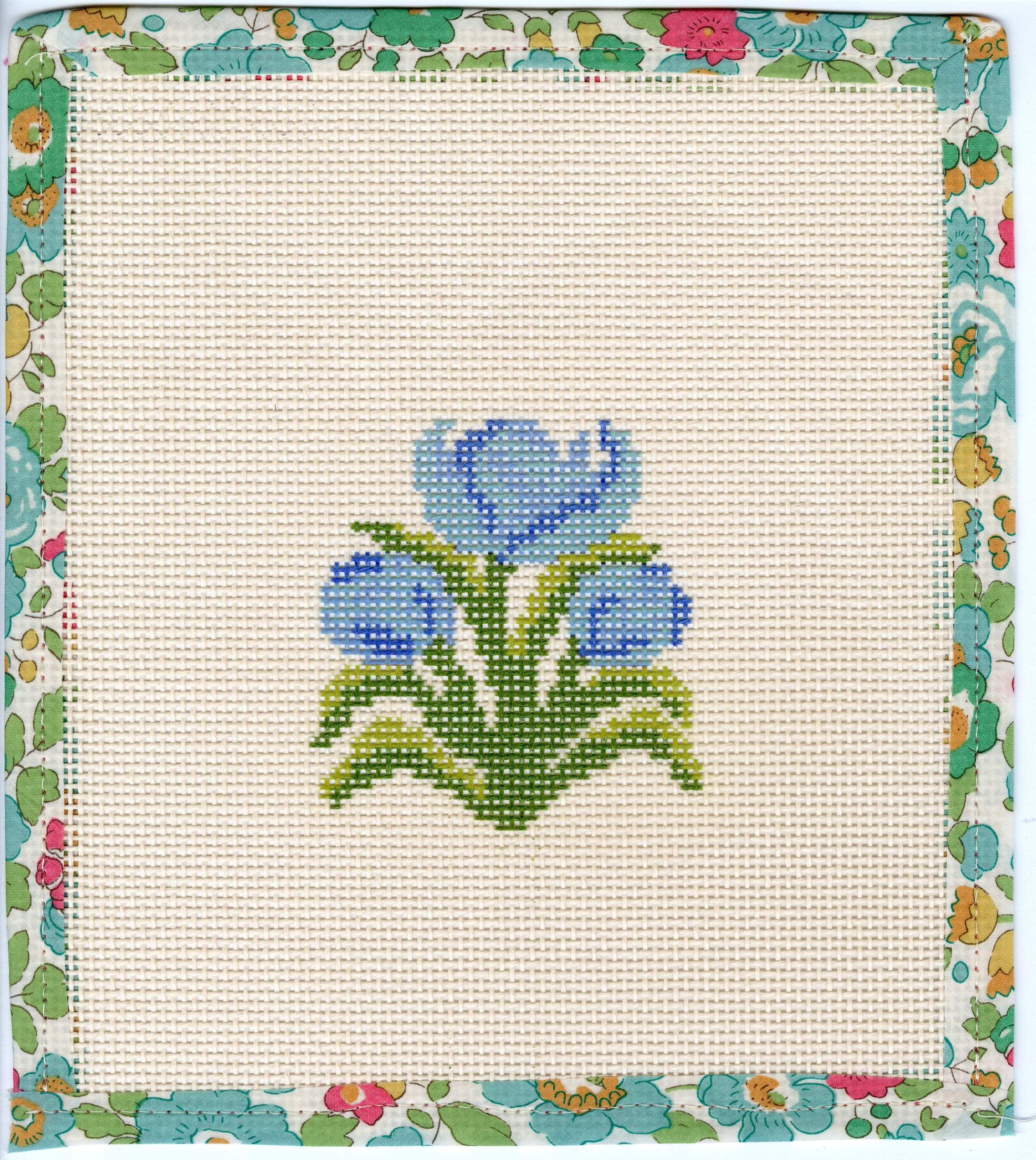 Tulips Needlepoint Canvas Coaster 4"