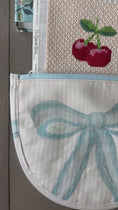 Load and play video in Gallery viewer, Blue Bow Needlepoint Canvas Thread Pouch Bag
