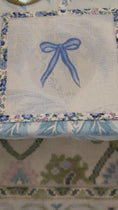 Load and play video in Gallery viewer, Bow Needlepoint Canvas 13 Count Beginner Ornament: Coastal Preppy Project, 4" Round

