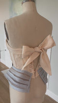 Load and play video in Gallery viewer, Gypsy Blue White Corset Textile Embroidered Art Handmade
