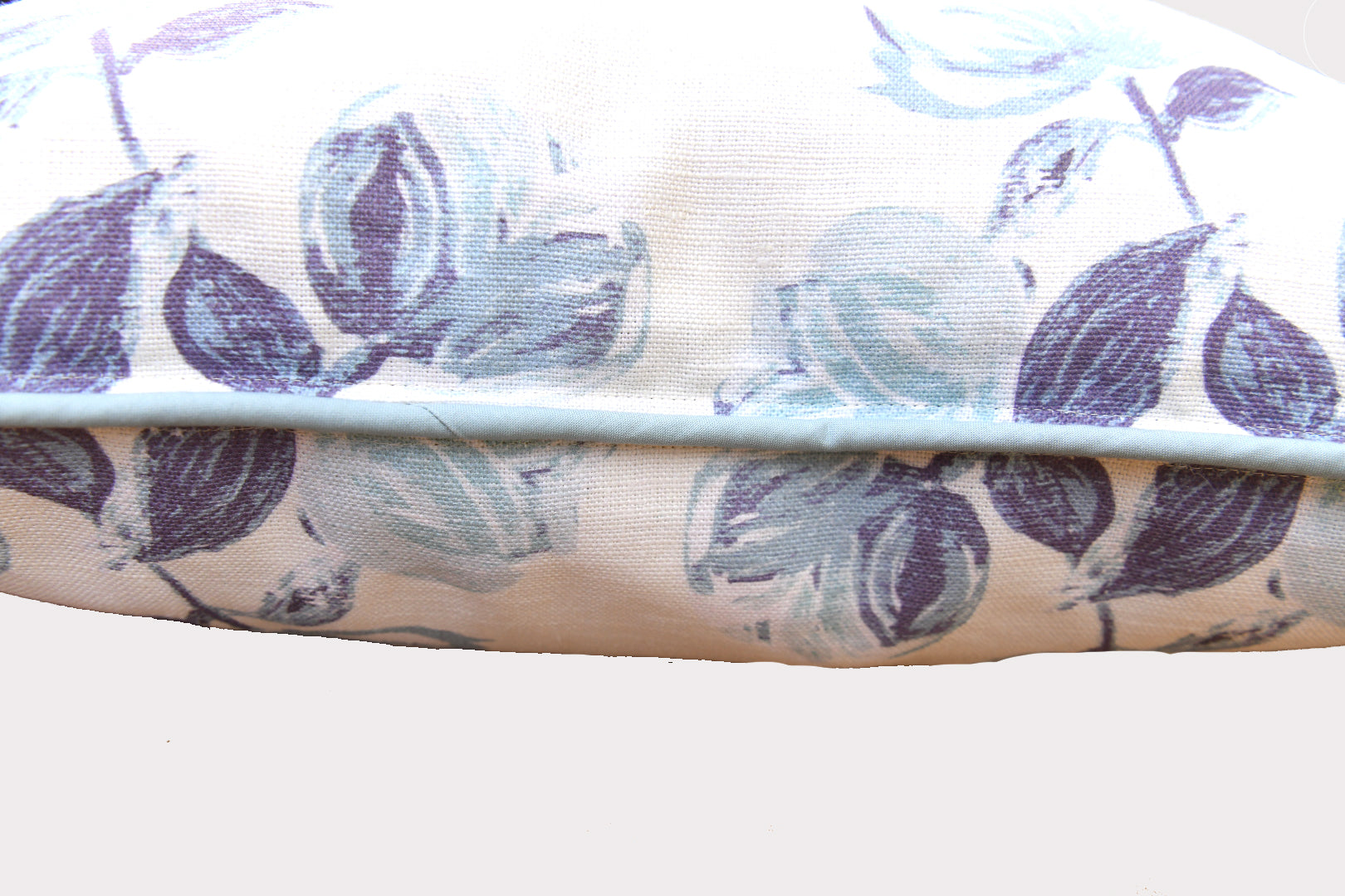 Vintage Painterly Rose Antiqued Blue Pillow