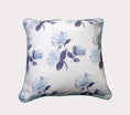 Load image into Gallery viewer, Vintage Painterly Rose Antiqued Blue Pillow
