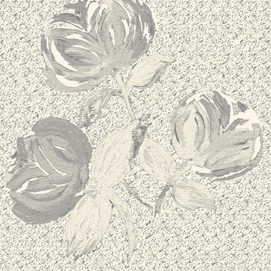 English Moon Rose Garden Fabric Black Grey