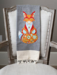 Load image into Gallery viewer, Fox Turkish Linen Holiday Custom Gift Tea Towels Monogrammed Personalized Embroidered
