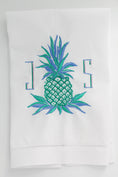 Load image into Gallery viewer, Pineapple Beach Seaside Linen Custom Gift Tea Towels Monogrammed Personalized Embroidered
