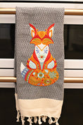 Load image into Gallery viewer, Fox Turkish Linen Holiday Custom Gift Tea Towels Monogrammed Personalized Embroidered
