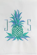 Load image into Gallery viewer, Pineapple Beach Seaside Linen Custom Gift Tea Towels Monogrammed Personalized Embroidered
