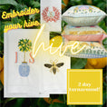 Load image into Gallery viewer, Honey Bee Airbnb Linen Holiday Custom Gift Tea Towels Monogrammed Personalized Embroidered
