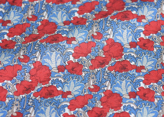 Liberty of London Clementina B Red Tana Lawn Fabric Premium 100% Cotton Fabric Sold by Yard