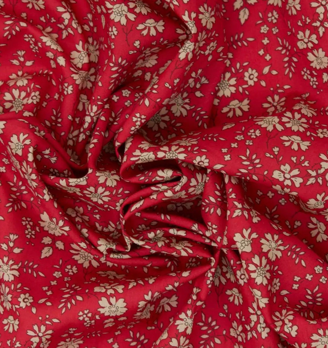 Liberty of London Capel F Tana Lawn Fabric Premium 100% Cotton Fabric Sold by Yard Rich Red