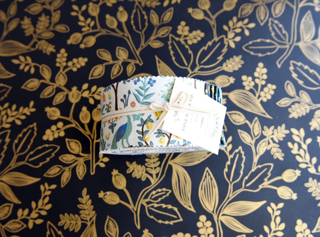 Rifle Paper Co Camont Collection Fabric Jelly Roll 40 2.5" 100% Cotton Strips Quilting