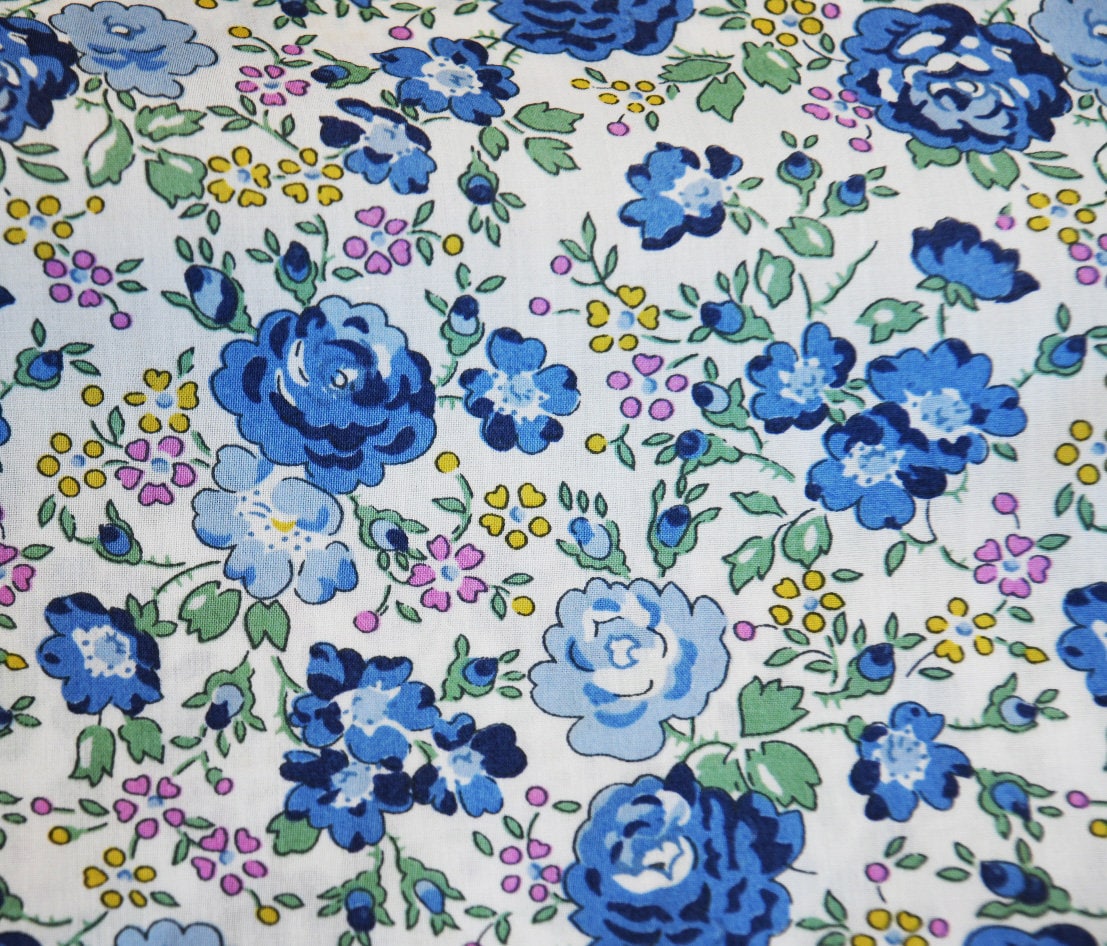 Liberty of London Felicite C Blue Tana Lawn Fabric Premium 100% Cotton Fabric Sold by Yard