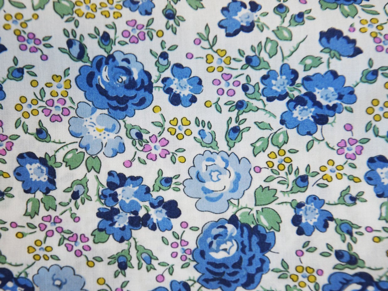 Liberty of London Felicite C Blue Tana Lawn Fabric Premium 100% Cotton Fabric Sold by Yard