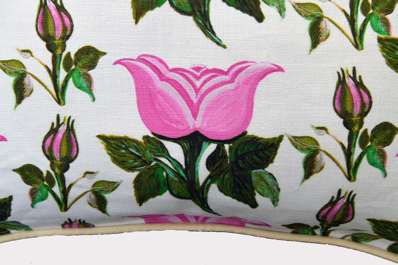 Trailing Rosebuds Hot Pink Pillow