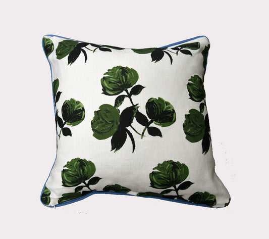 Vintage Painterly Rose Green