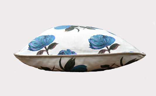 Vintage Painterly Rose Lavender and Turquoise